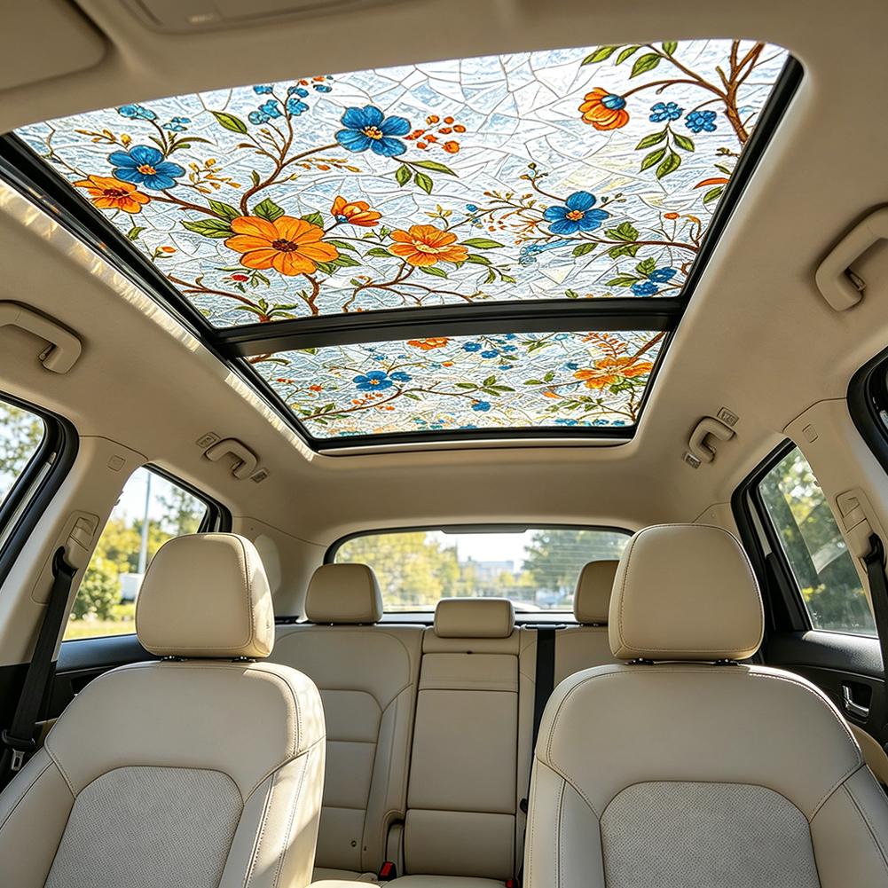 Floral Stained Glass Car Sunro - Privacy Screen Protector avaliação e preço